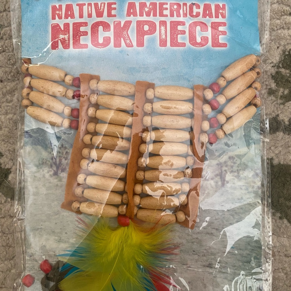 Spirit Beaded Neckpiece with Feathers